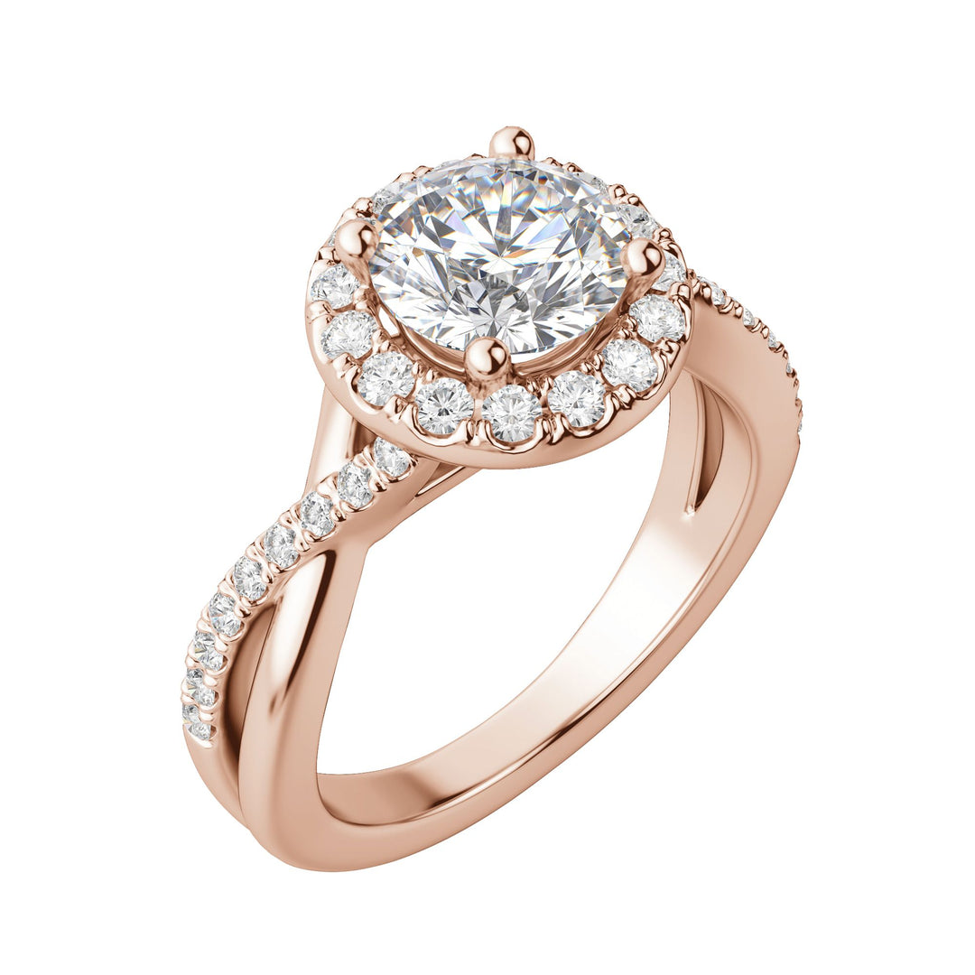 POSE ROUND CUT MOISSANITE ENGAGEMENT RING