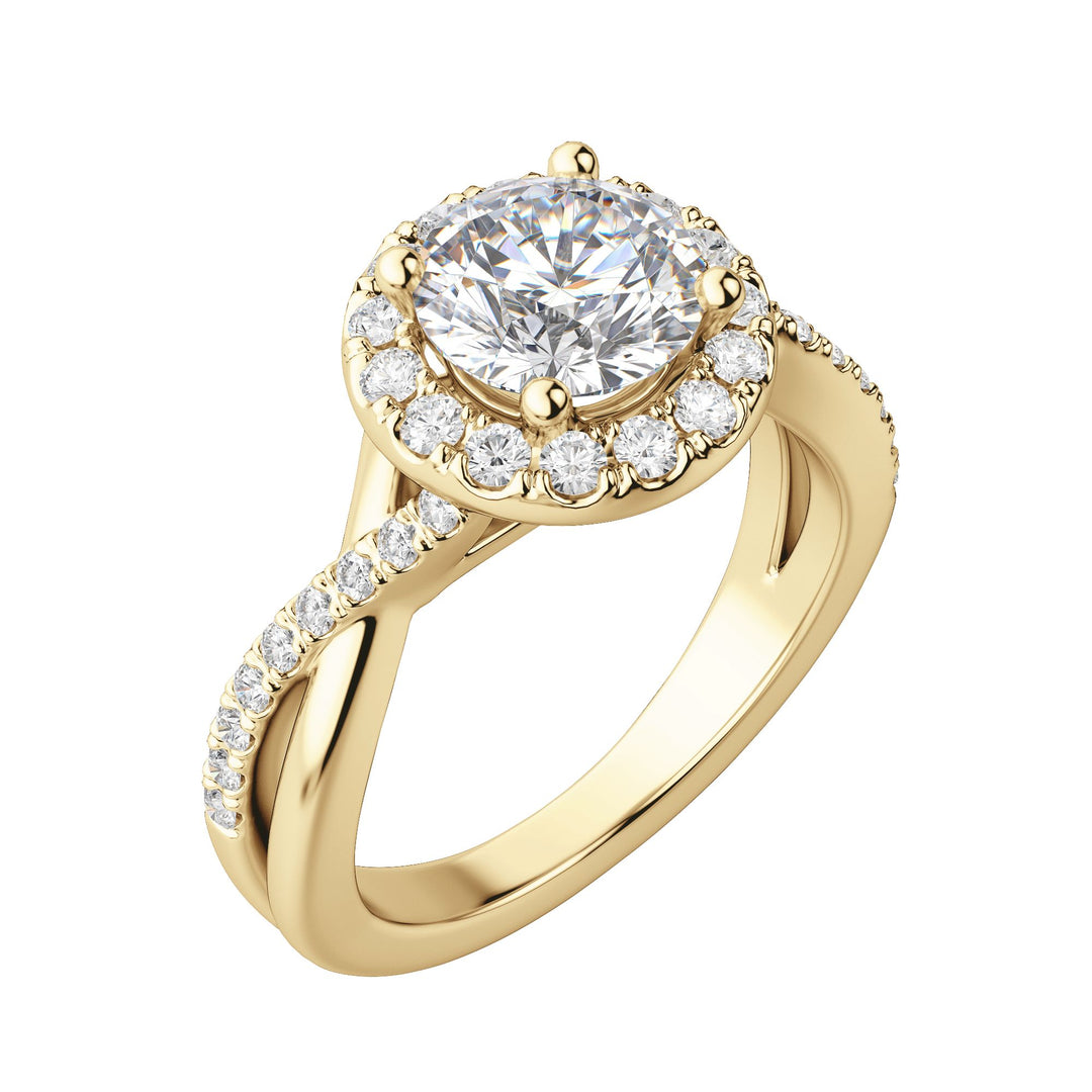 POSE ROUND CUT MOISSANITE ENGAGEMENT RING