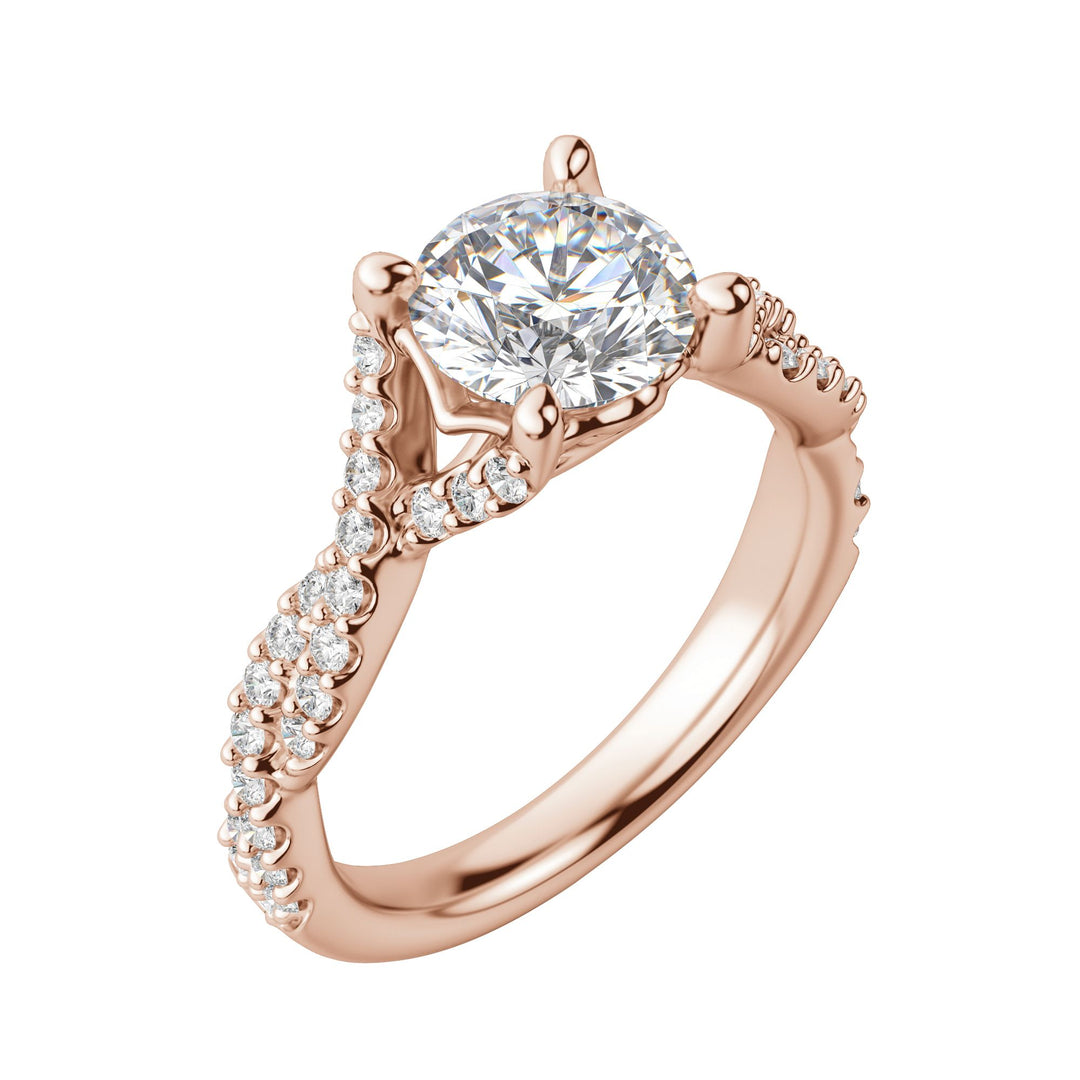 DITA ROUND CUT MOISSANITE ENGAGEMENT RING