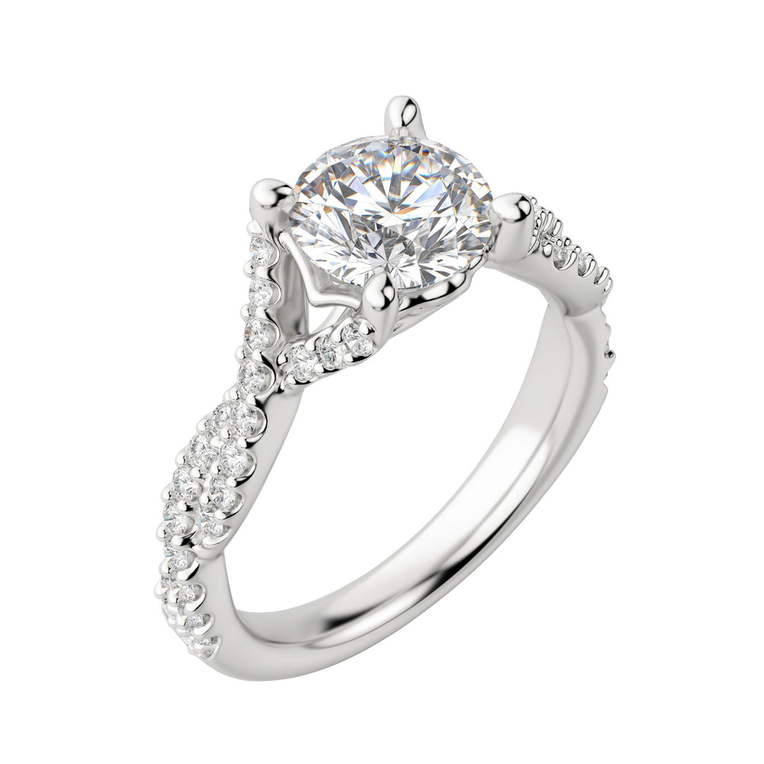 DITA ROUND CUT MOISSANITE ENGAGEMENT RING