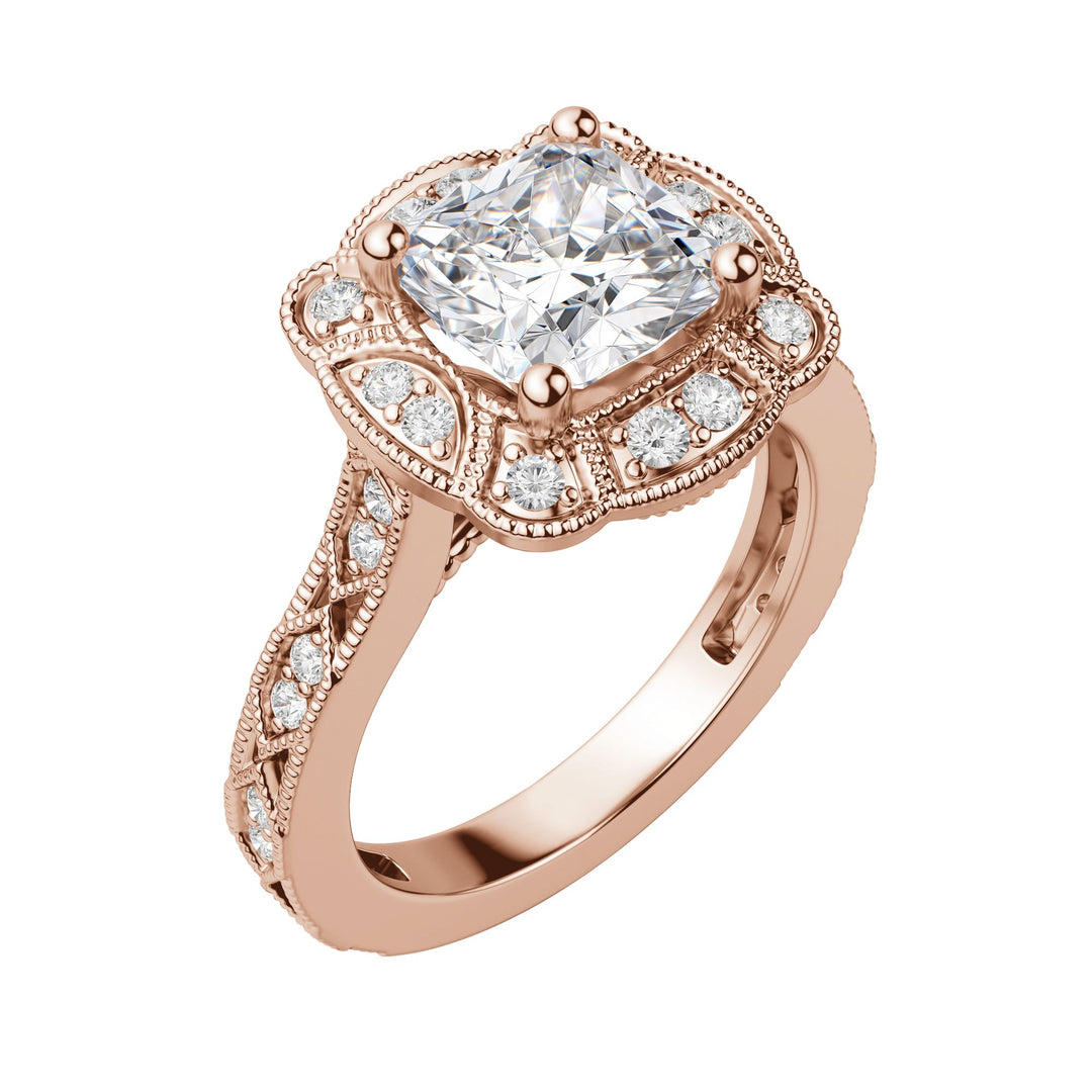 ELMS CUSHION CUT MOISSANITE ENGAGEMENT RING