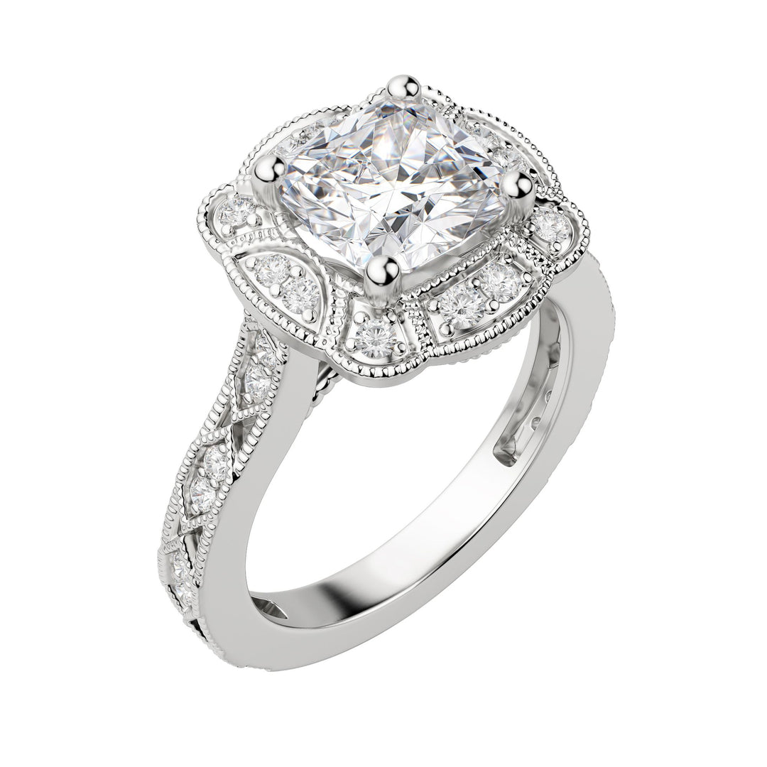 ELMS CUSHION CUT MOISSANITE ENGAGEMENT RING