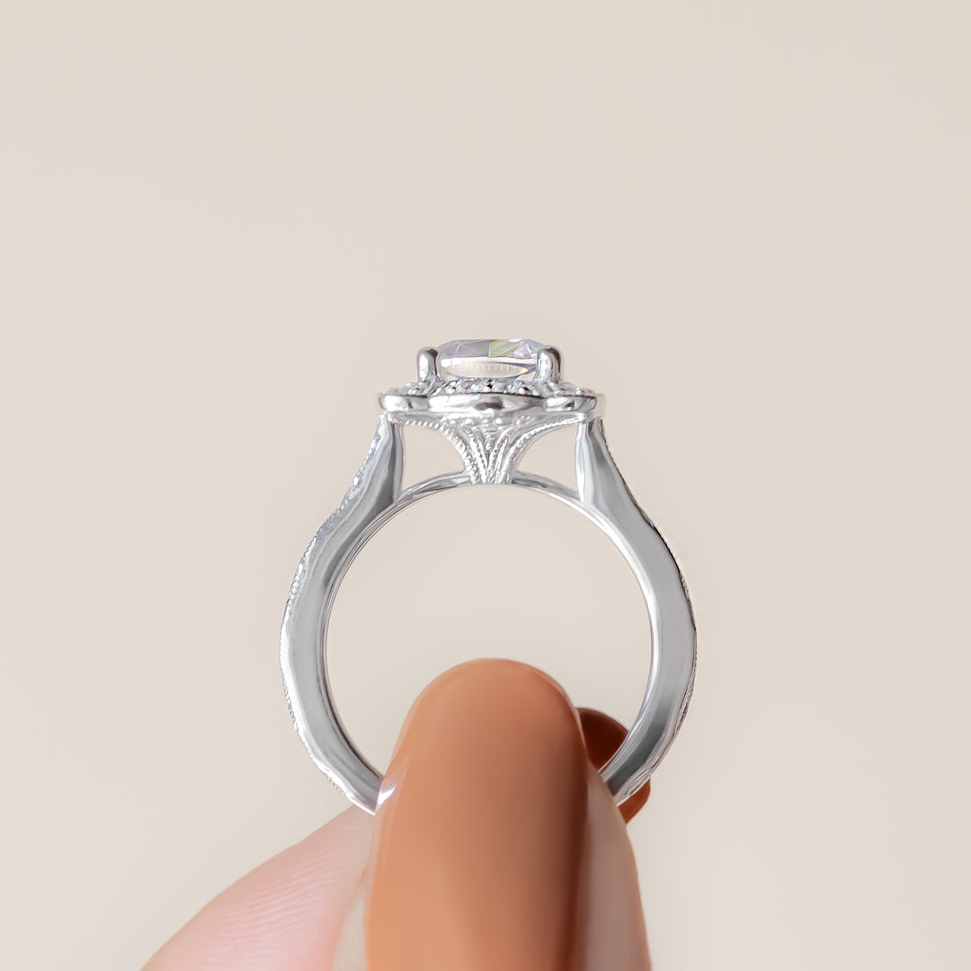 ELMS CUSHION CUT MOISSANITE ENGAGEMENT RING