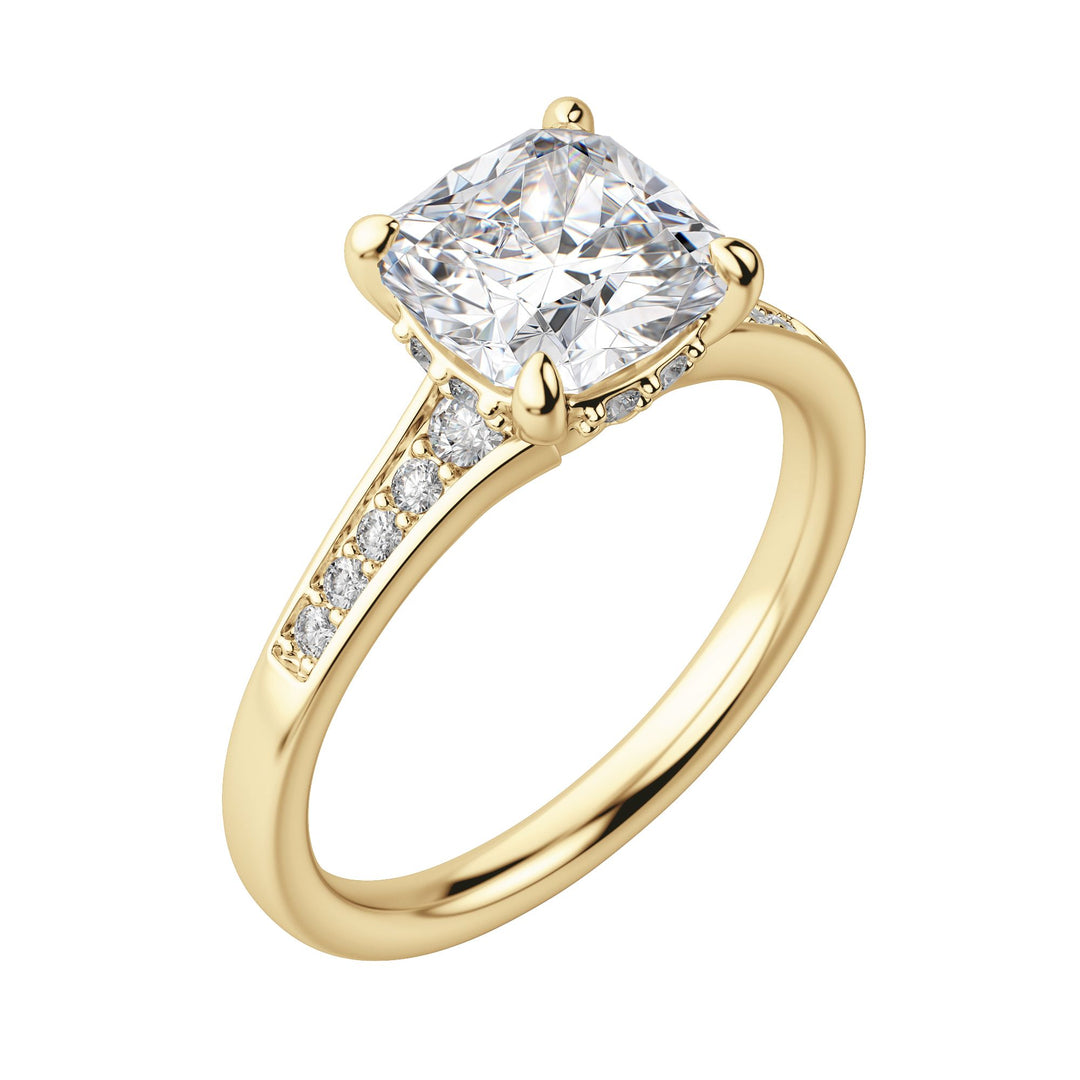 IRIS CUSHION CUT MOISSANITE ENGAGEMENT RING