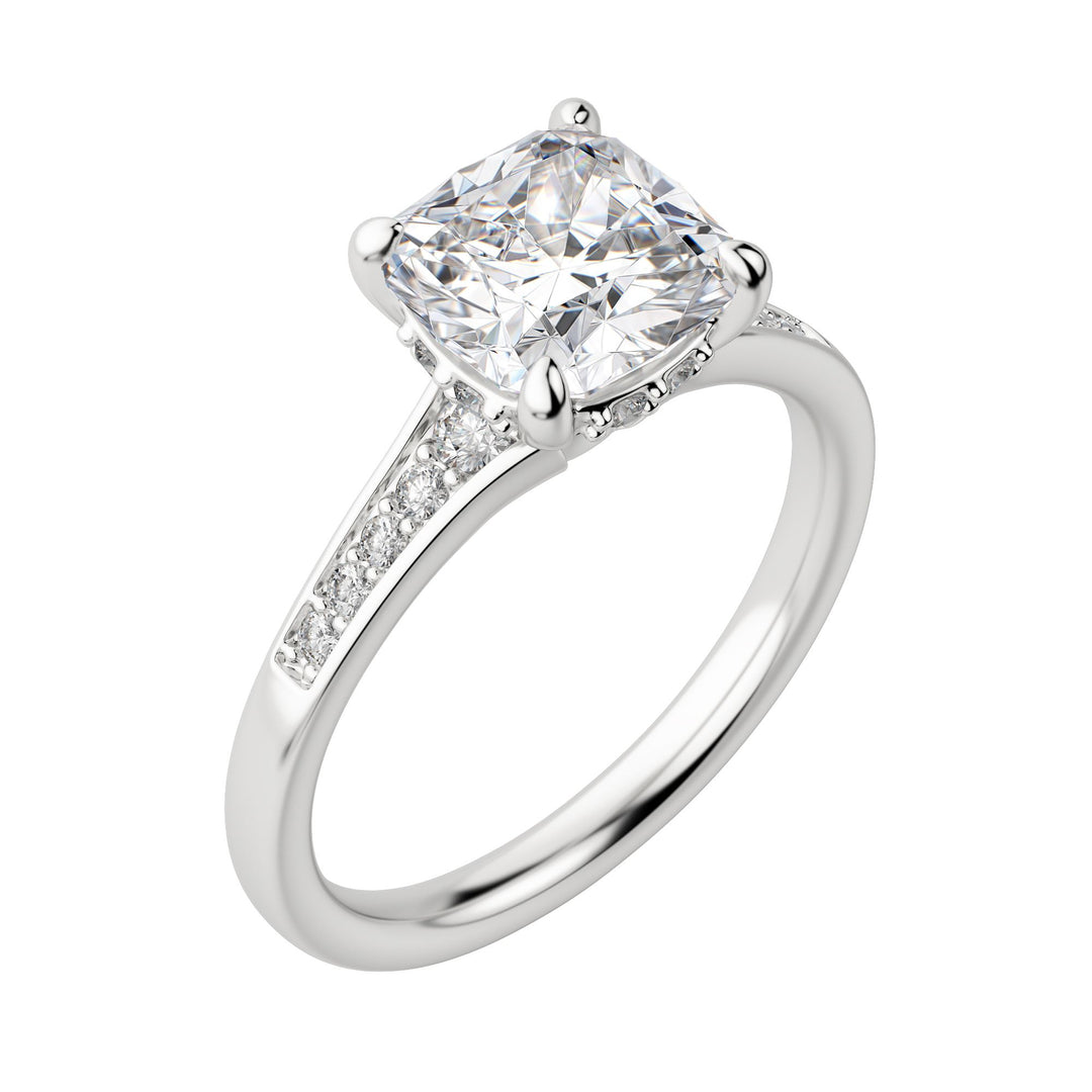 IRIS CUSHION CUT MOISSANITE ENGAGEMENT RING