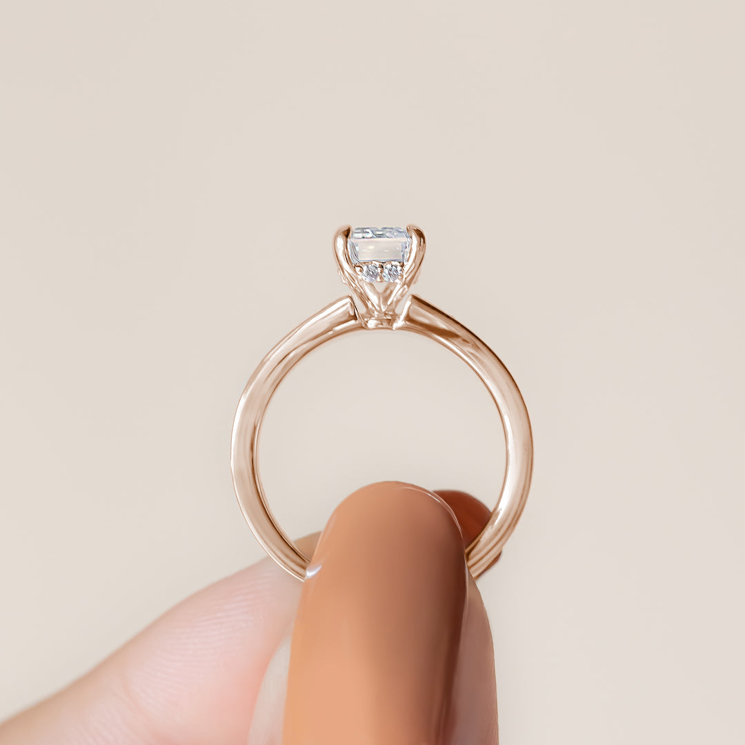 IRIS BOLD EMERALD CUT MOISSANITE ENGAGEMENT RING