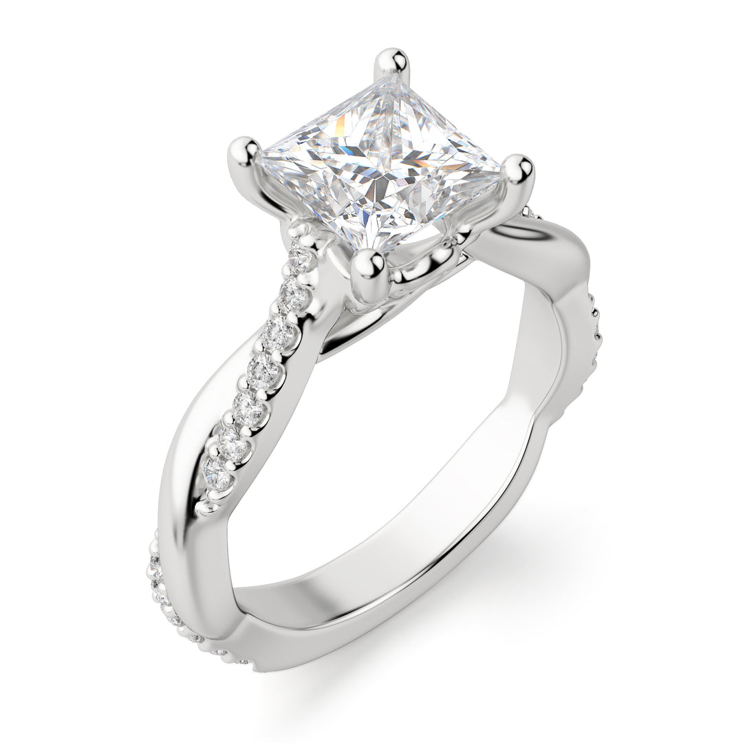 MORA PRINCESS CUT MOISSANITE ENGAGEMENT RING