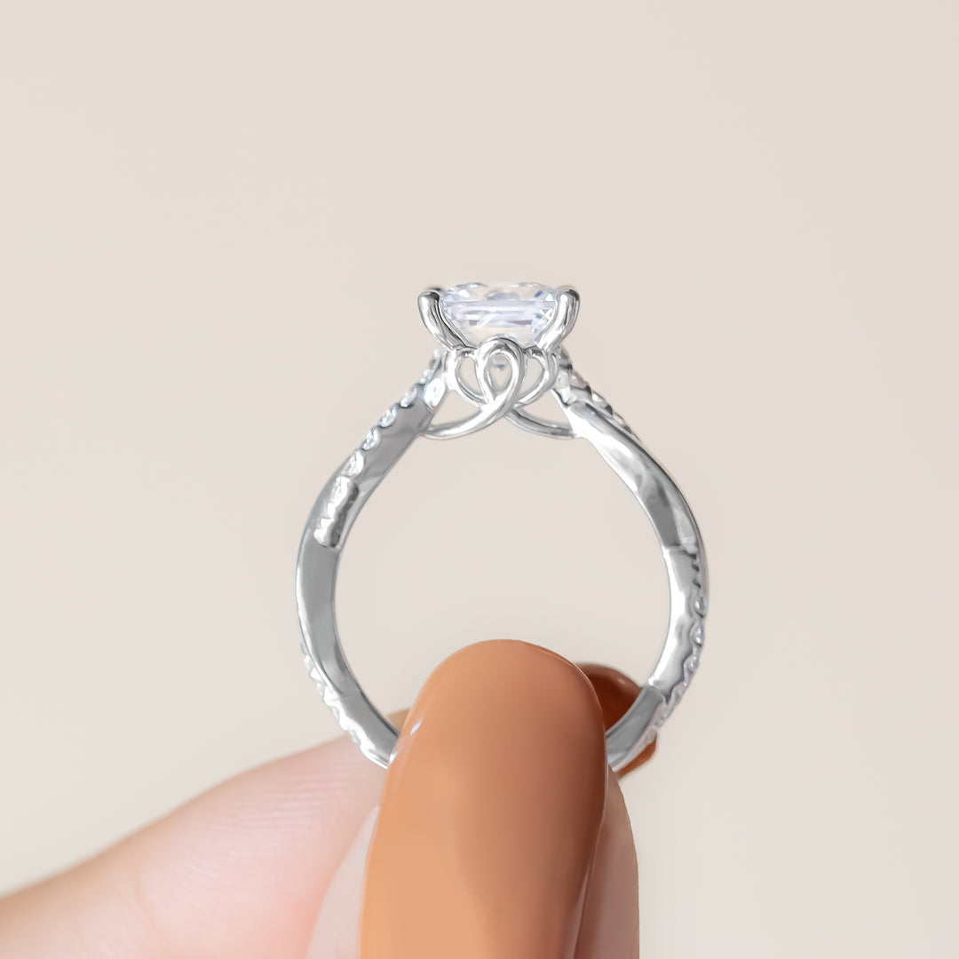 MORA PRINCESS CUT MOISSANITE ENGAGEMENT RING