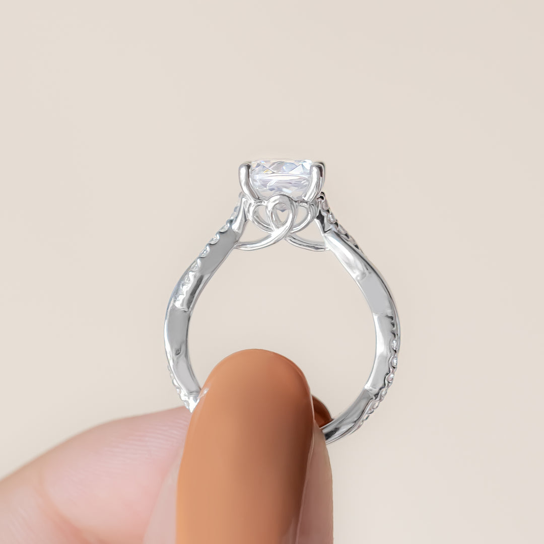 MORA CUSHION CUT MOISSANITE ENGAGEMENT RING