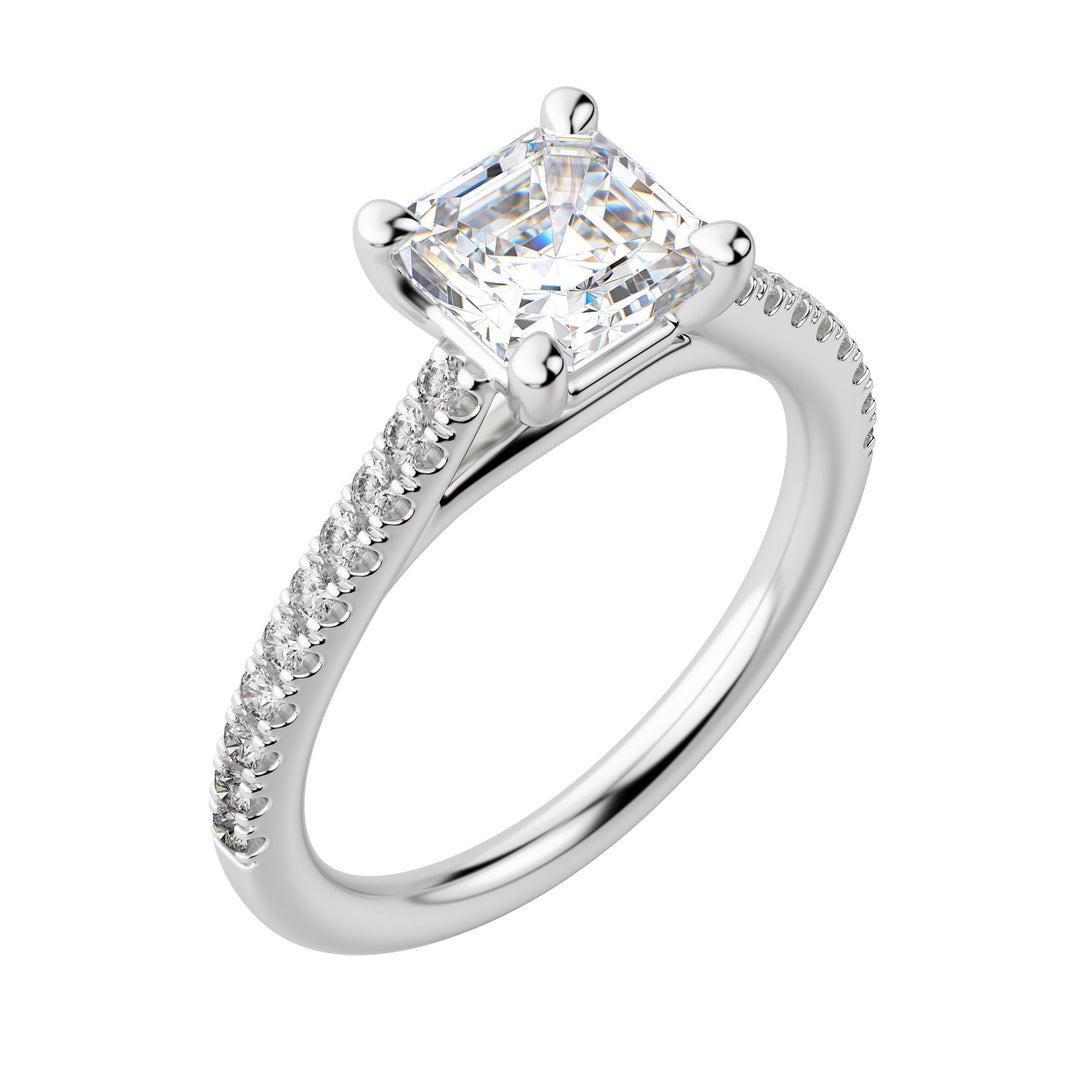 SONE ASSCHER CUT MOISSANITE ENGAGEMENT RING