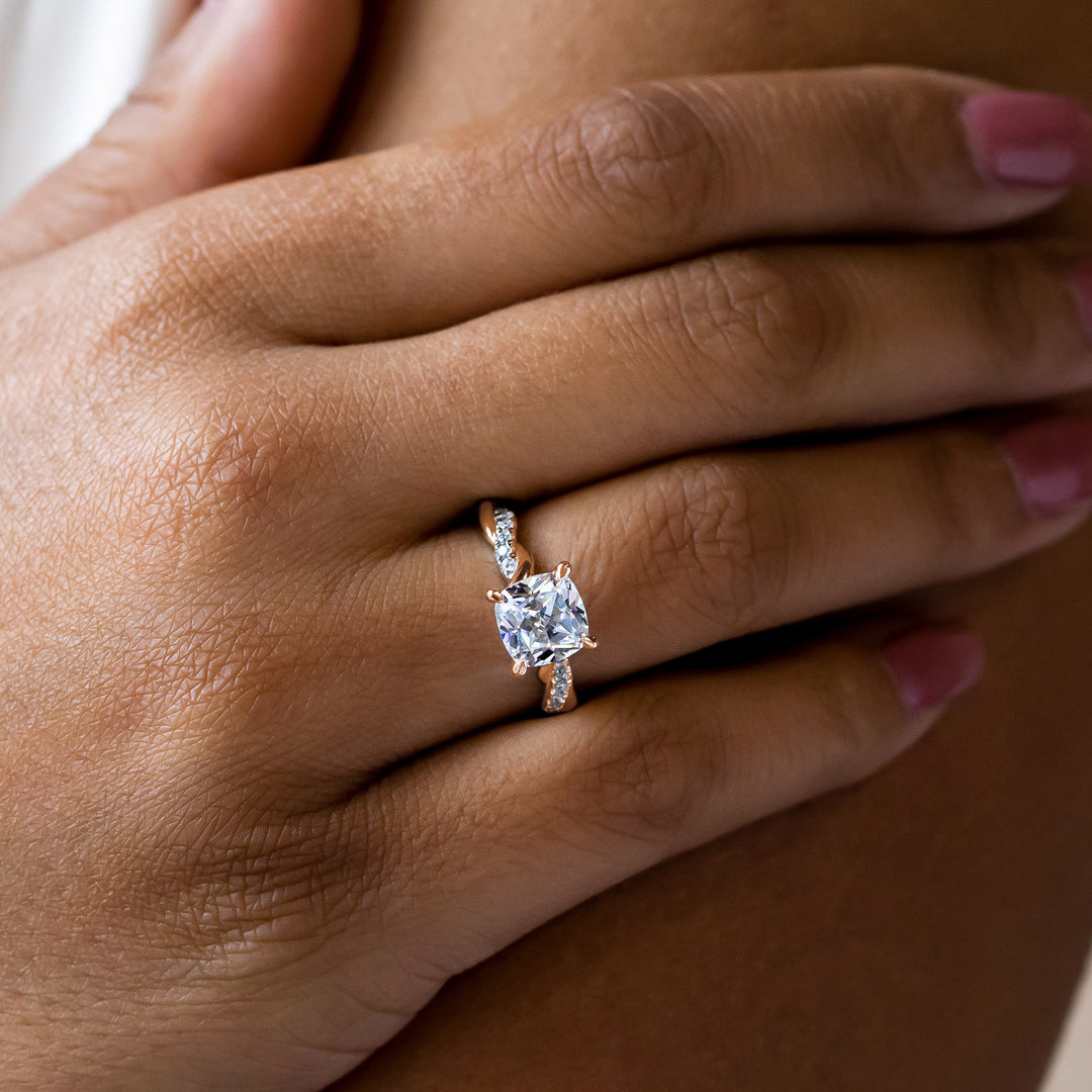 LILT CUSHION CUT MOISSANITE ENGAGEMENT RING