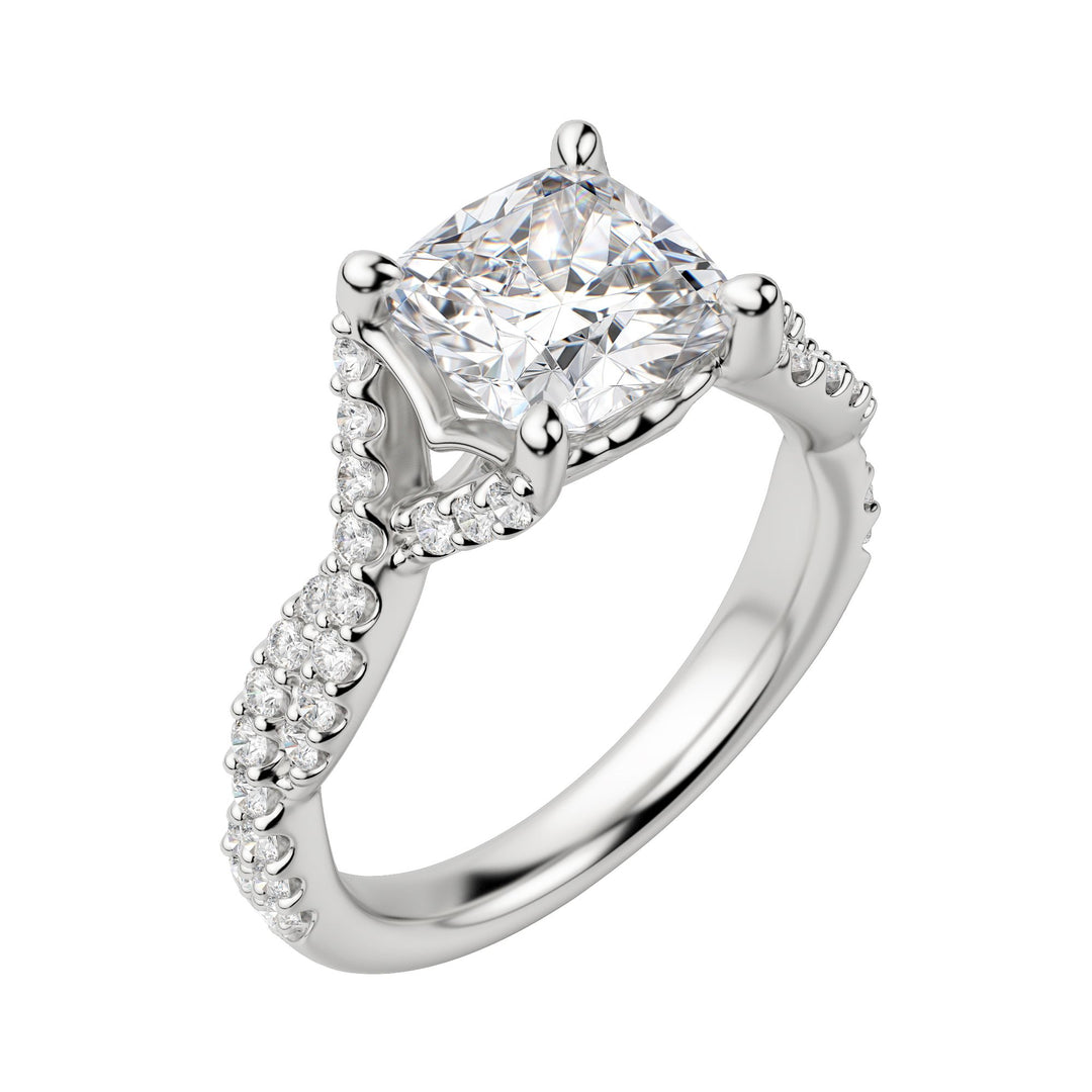 DITA CUSHION CUT MOISSANITE MOISSANITE ENGAGEMENT RING