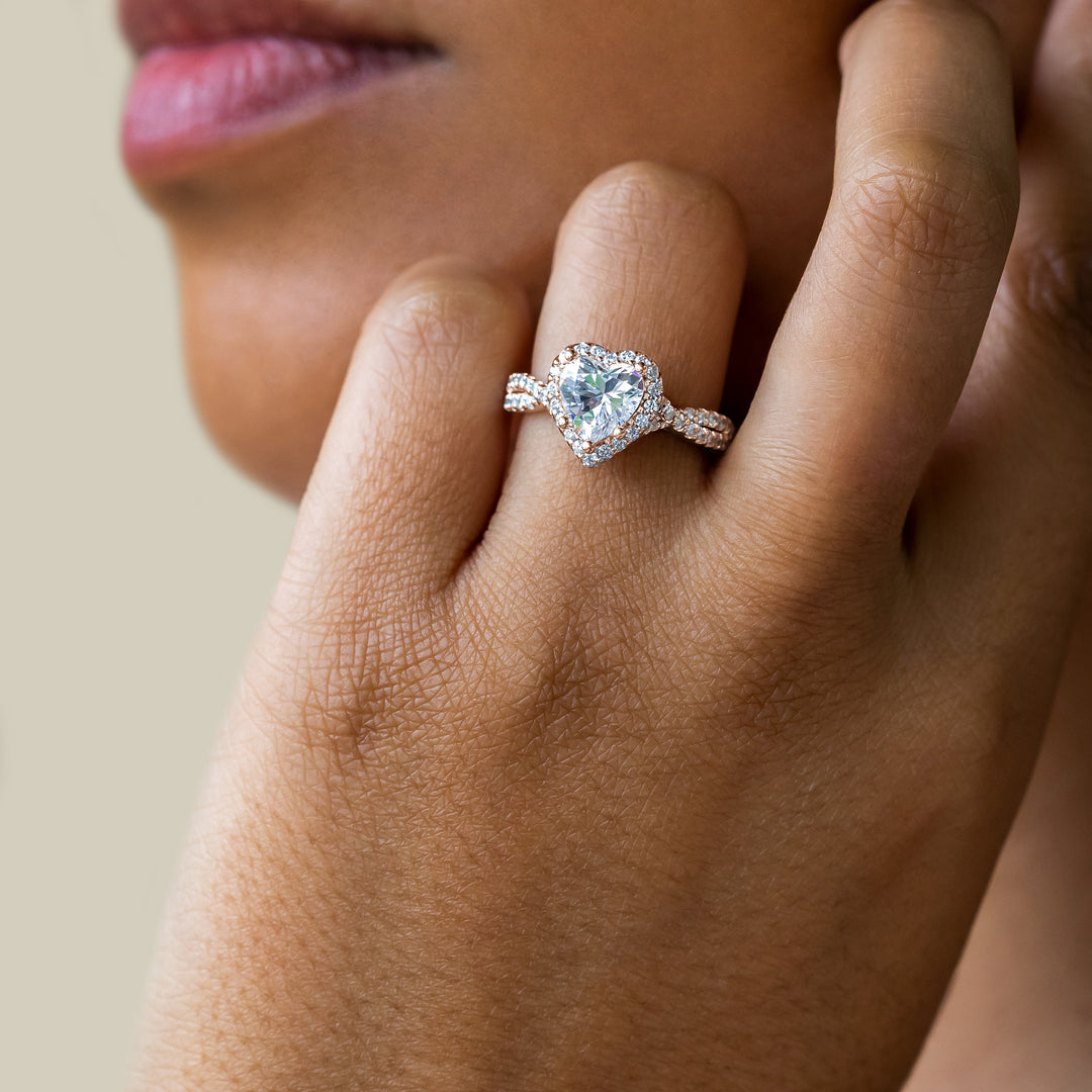 LUSH HEART CUT MOISSANITE ENGAGEMENT RING