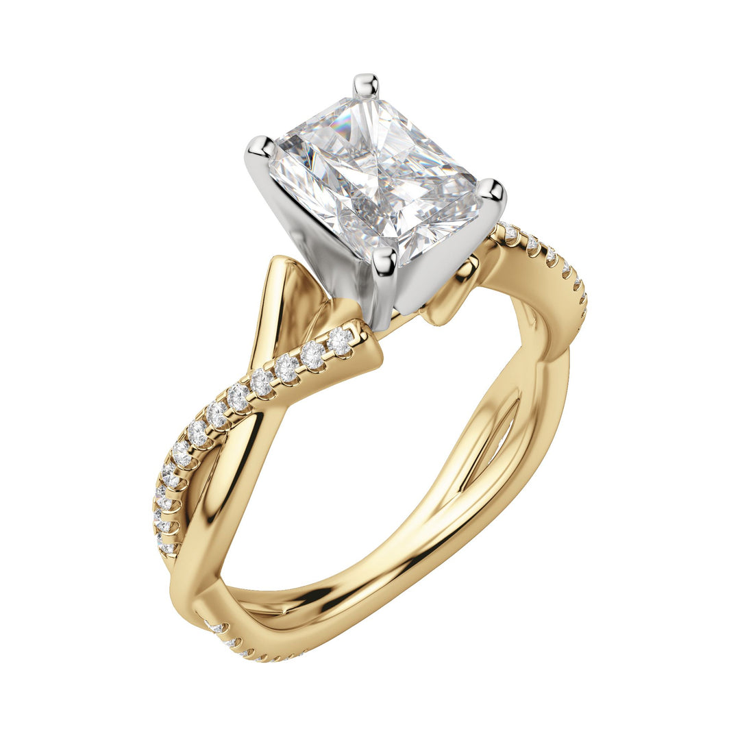 CHIC ACCENTED RADIANT CUT MOISSANITE ENGAGEMENT RING