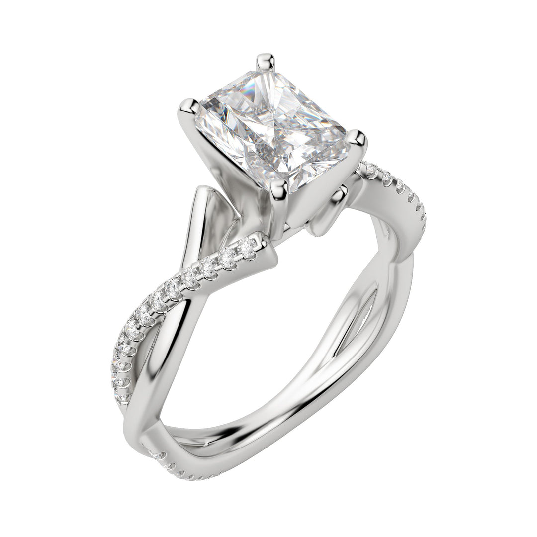 CHIC ACCENTED RADIANT CUT MOISSANITE ENGAGEMENT RING