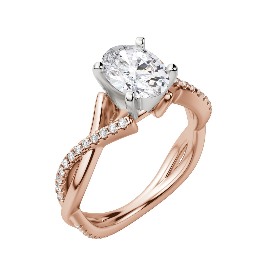 CHIC ACCENTED OVAL CUT MOISSANITE ENGAGEMENT RING