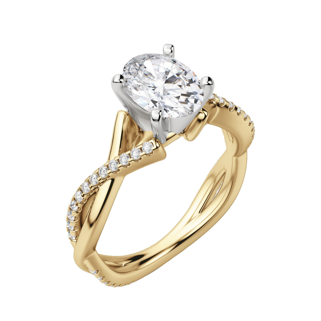 CHIC ACCENTED OVAL CUT MOISSANITE ENGAGEMENT RING