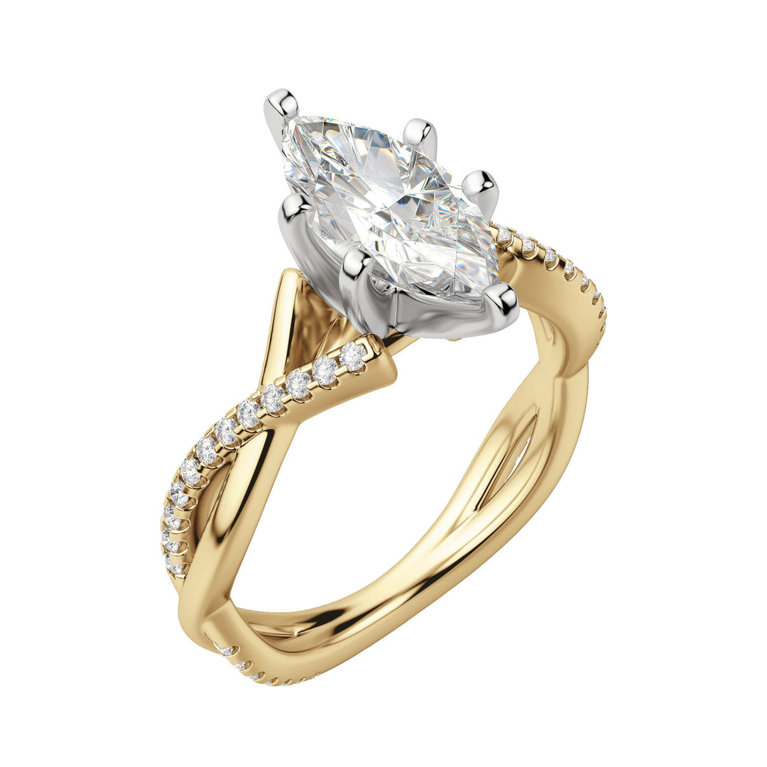 CHIC ACCENTED MARQUISE CUT ENGAGEMENT RING