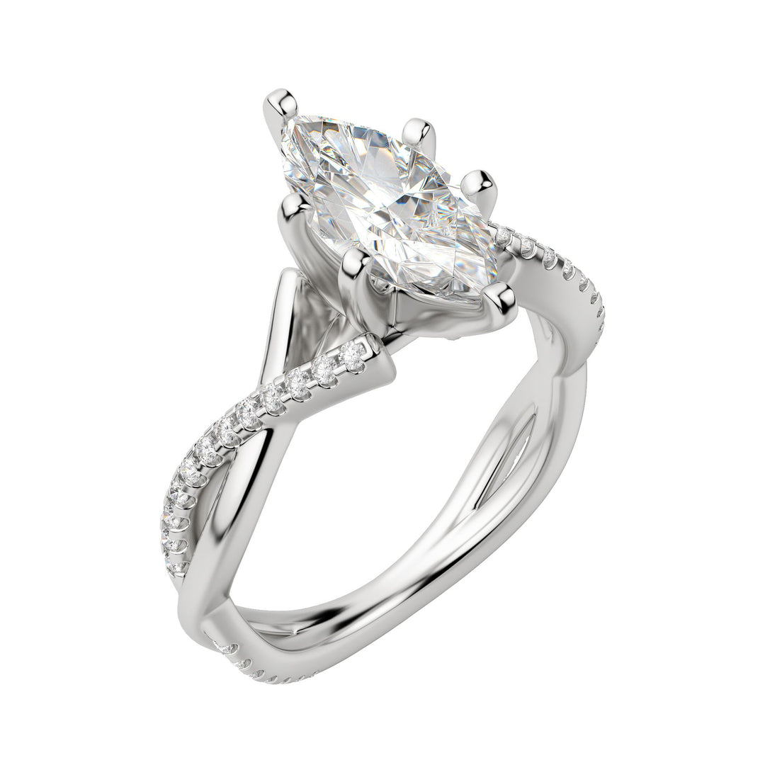 CHIC ACCENTED MARQUISE CUT ENGAGEMENT RING