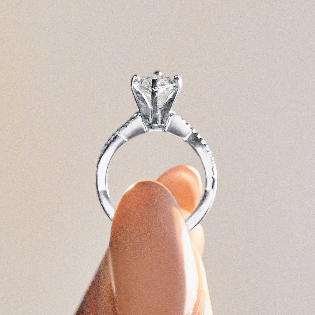 CHIC ACCENTED MARQUISE CUT ENGAGEMENT RING