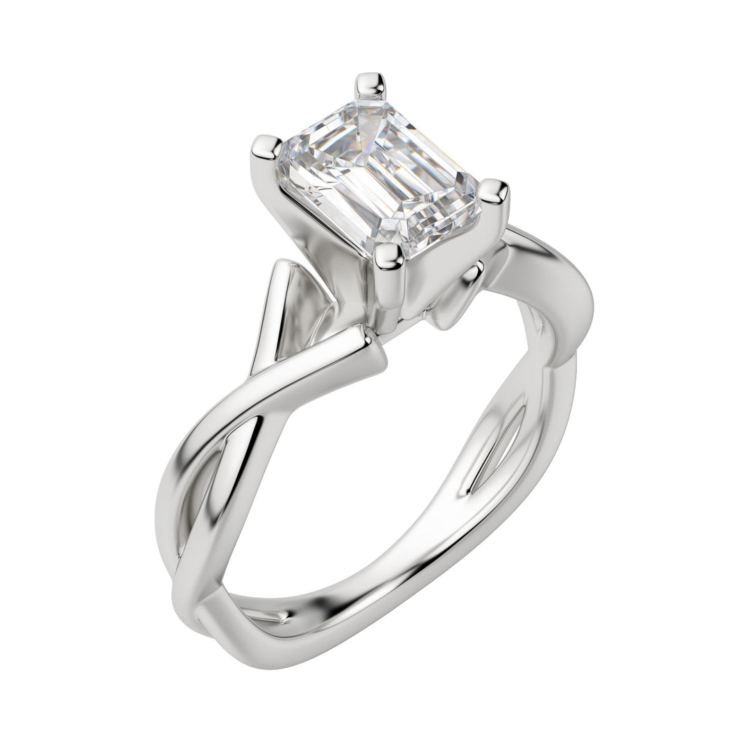 CHIC CLASSIC EMERALD CUT MOISSANITE ENGAGEMENT RING