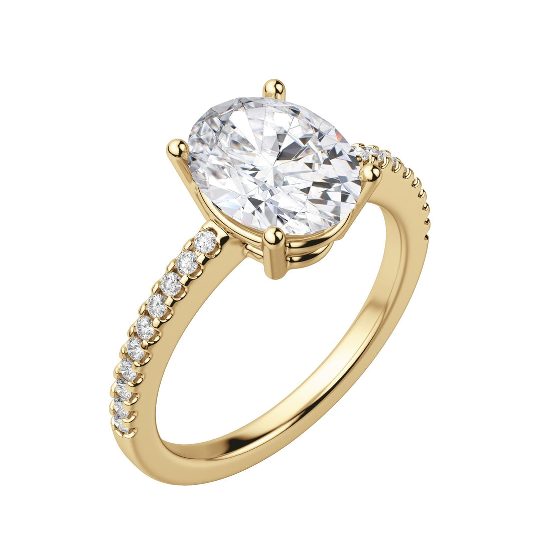 EAVE ACCENTED OVAL CUT MOISSANITE ENGAGEMENT RING