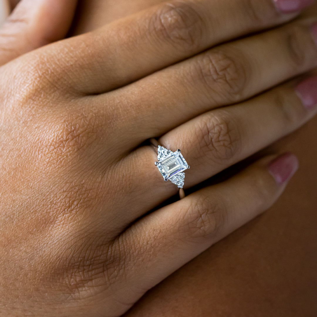 CALM EMERALD CUT MOISSANITE ENGAGEMENT RING