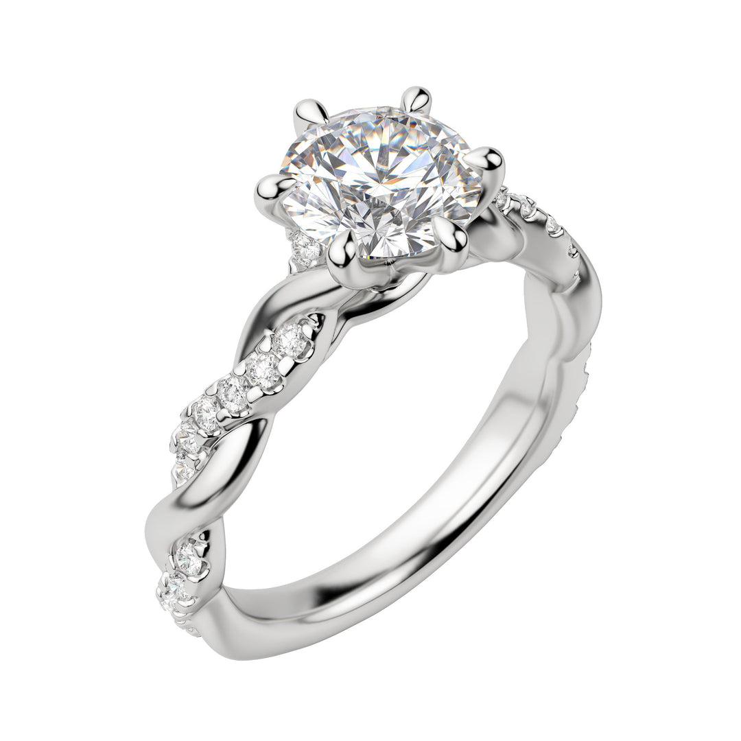 LILT ROUND CUT MOISSANITE ENGAGEMENT RING