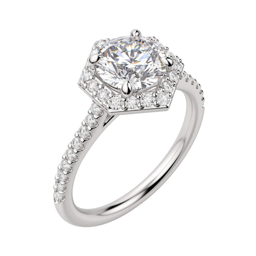 SISE KITE ROUND CUT MOISSANITE ENGAGEMENT RING