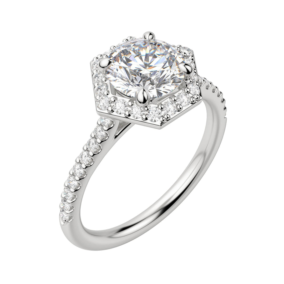 SISE ROUND CUT MOISSANITE ENGAGEMENT RING