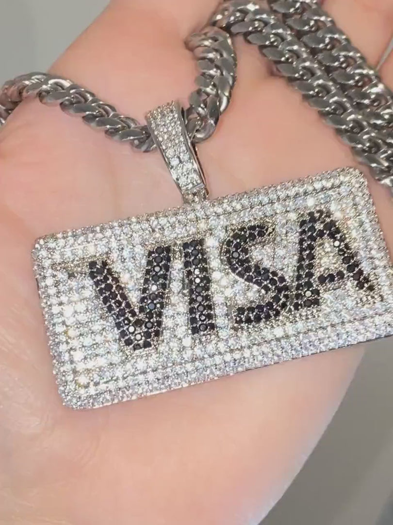 VISA DEBIT CREDIT CARD CUSTOM VVS MOISSANITE ICED OUT PENDANT