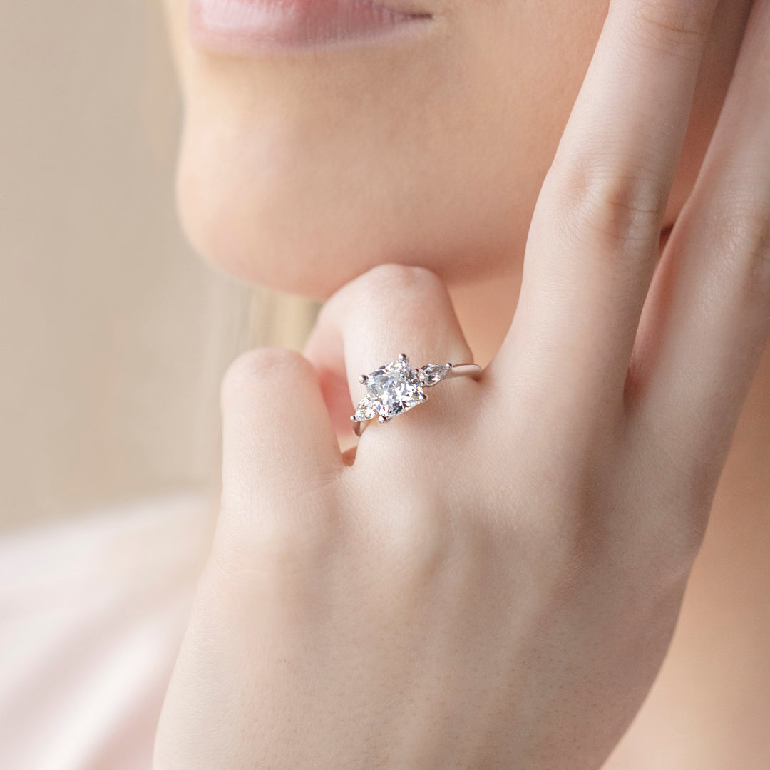 LILY CLASSIC CUSHION CUT MOISSANITE ENGAGEMENT RING