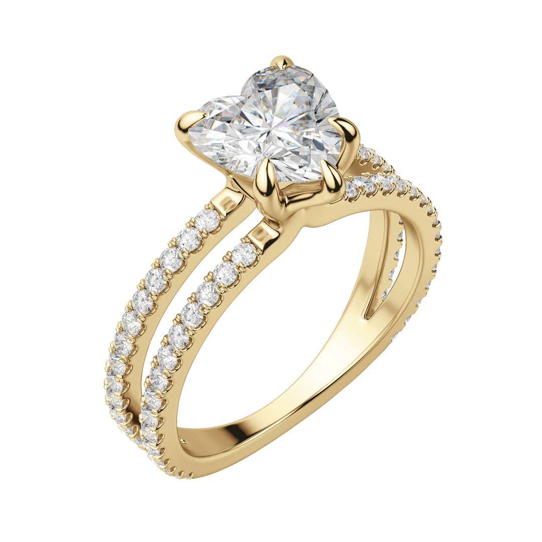 DUET ACCENTED HEART CUT MOISSANITE ENGAGEMENT RING