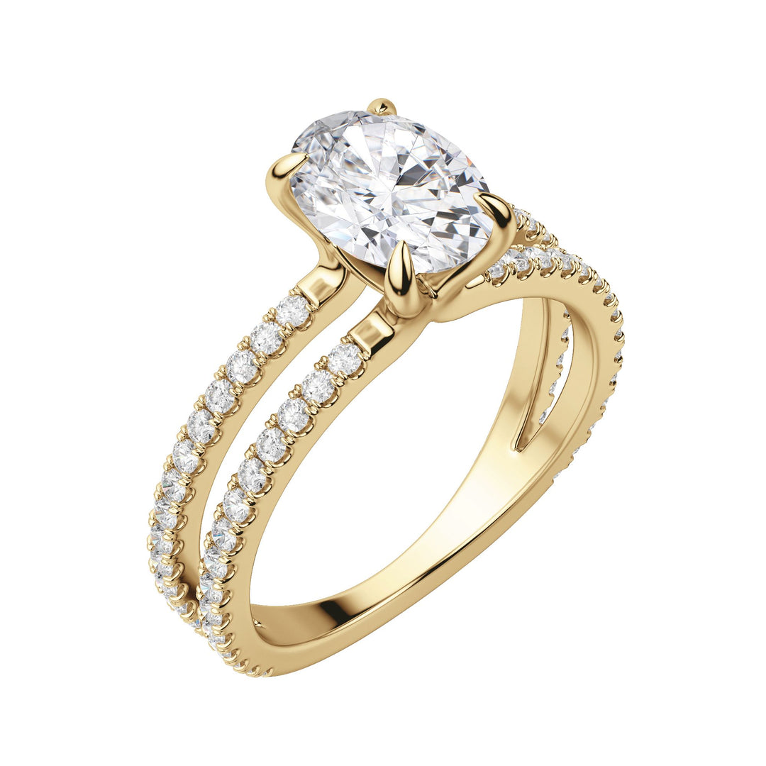 DUET ACCENTED OVAL CUT MOISSANITE ENGAGEMENT RING