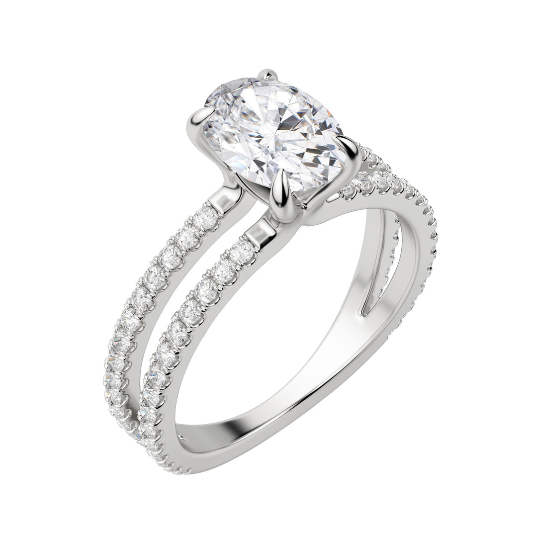 DUET ACCENTED OVAL CUT MOISSANITE ENGAGEMENT RING