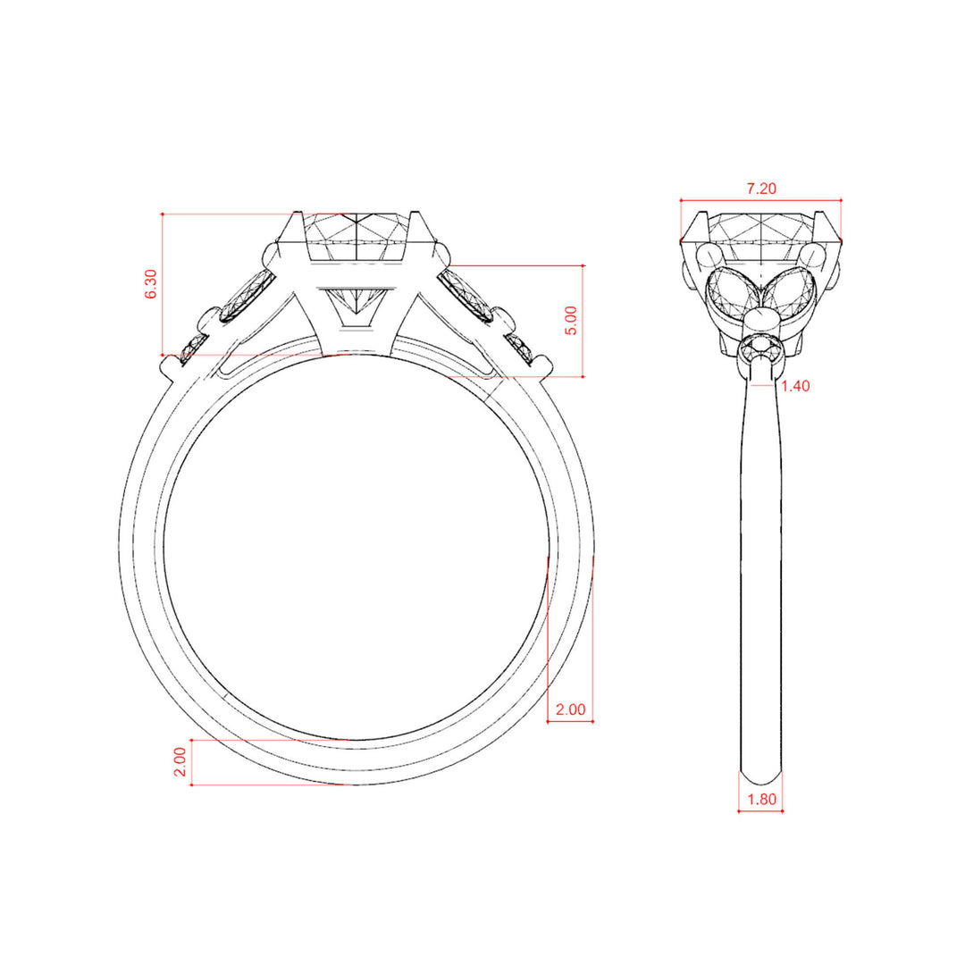 SERA ROUND CUT MOISSANITE ENGAGEMENT RING