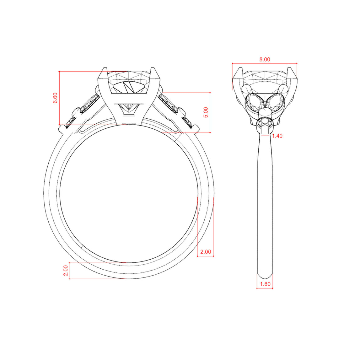 SERA CUSHION CUT MOISSANITE ENGAGEMENT RING