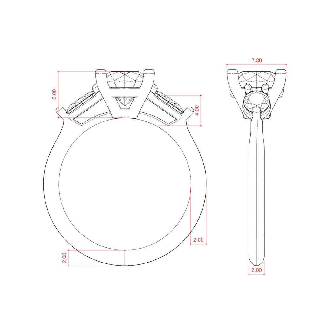 SERA ASSCHER CUT MOISSANITE ENGAGEMENT RING