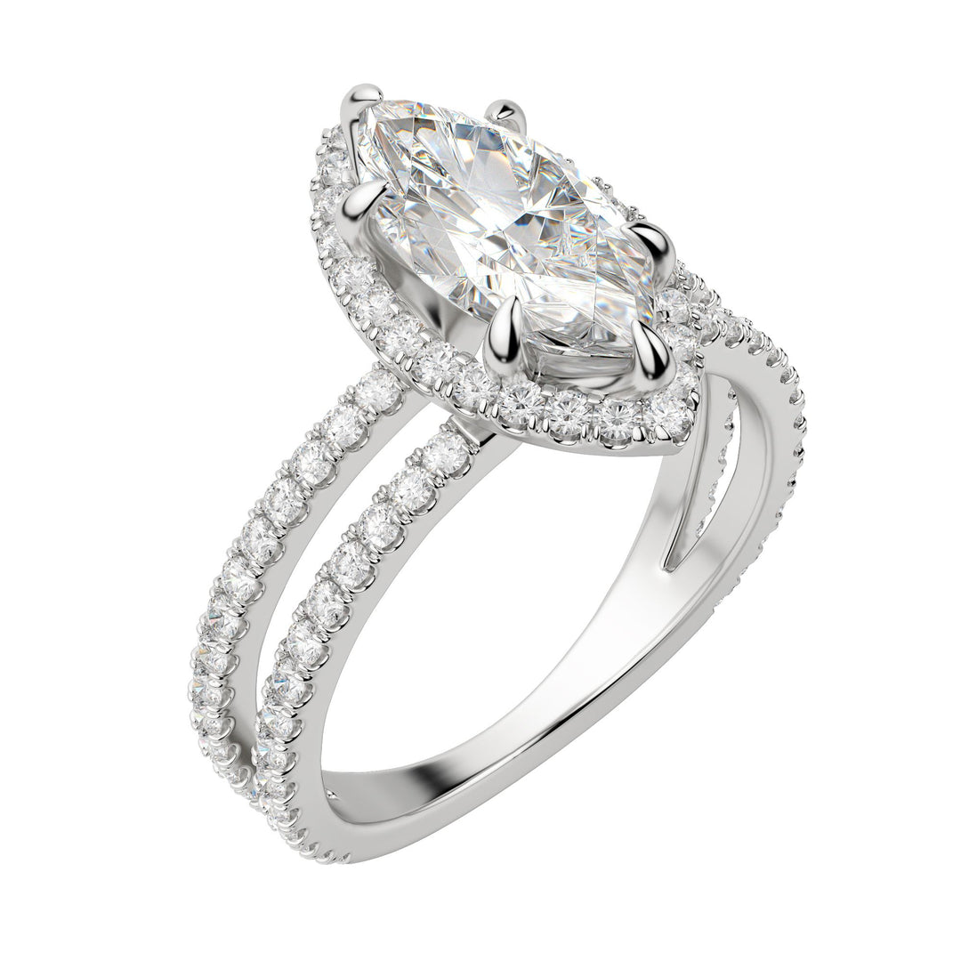 DUET HALO MARQUISE CUT ENGAGEMENT RING