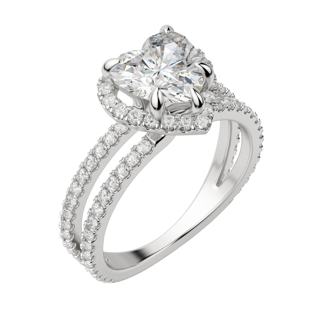 DUET HALO HEART CUT MOISSANITE ENGAGEMENT RING