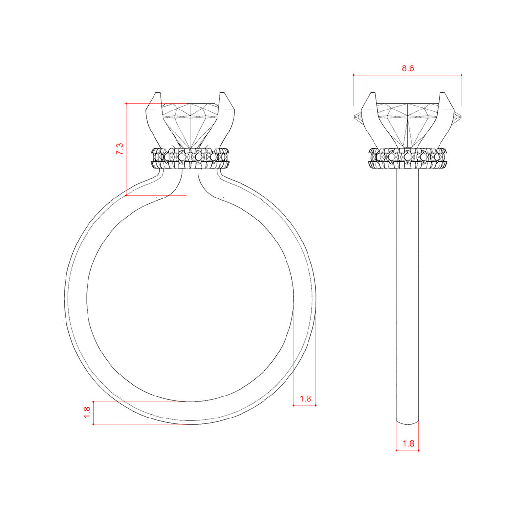 AMLA CLASSIC OVAL CUT MOISSANITE ENGAGEMENT RING