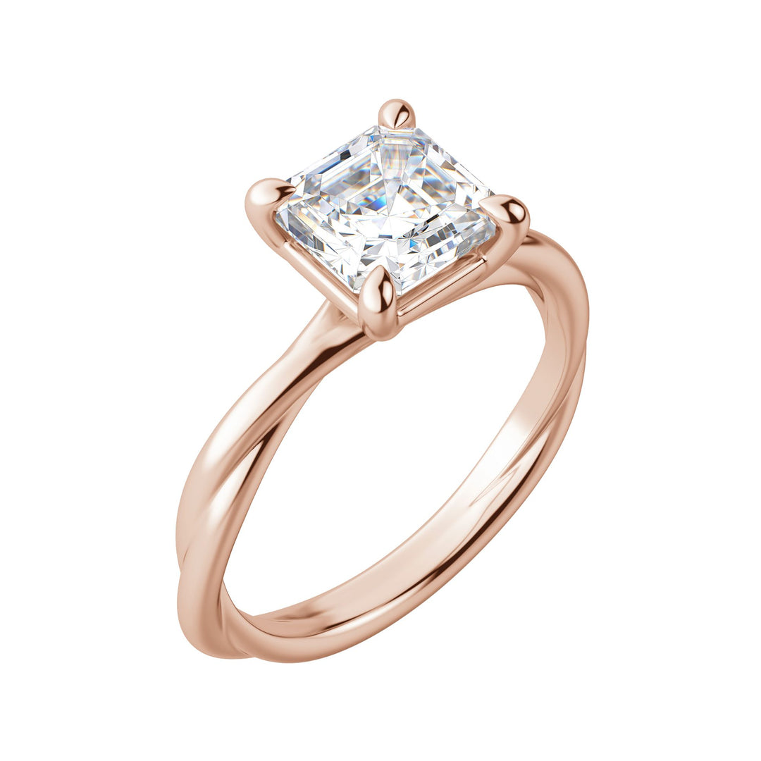 AYLA ASSCHER CUT MOISSANITE ENGAGEMENT RING