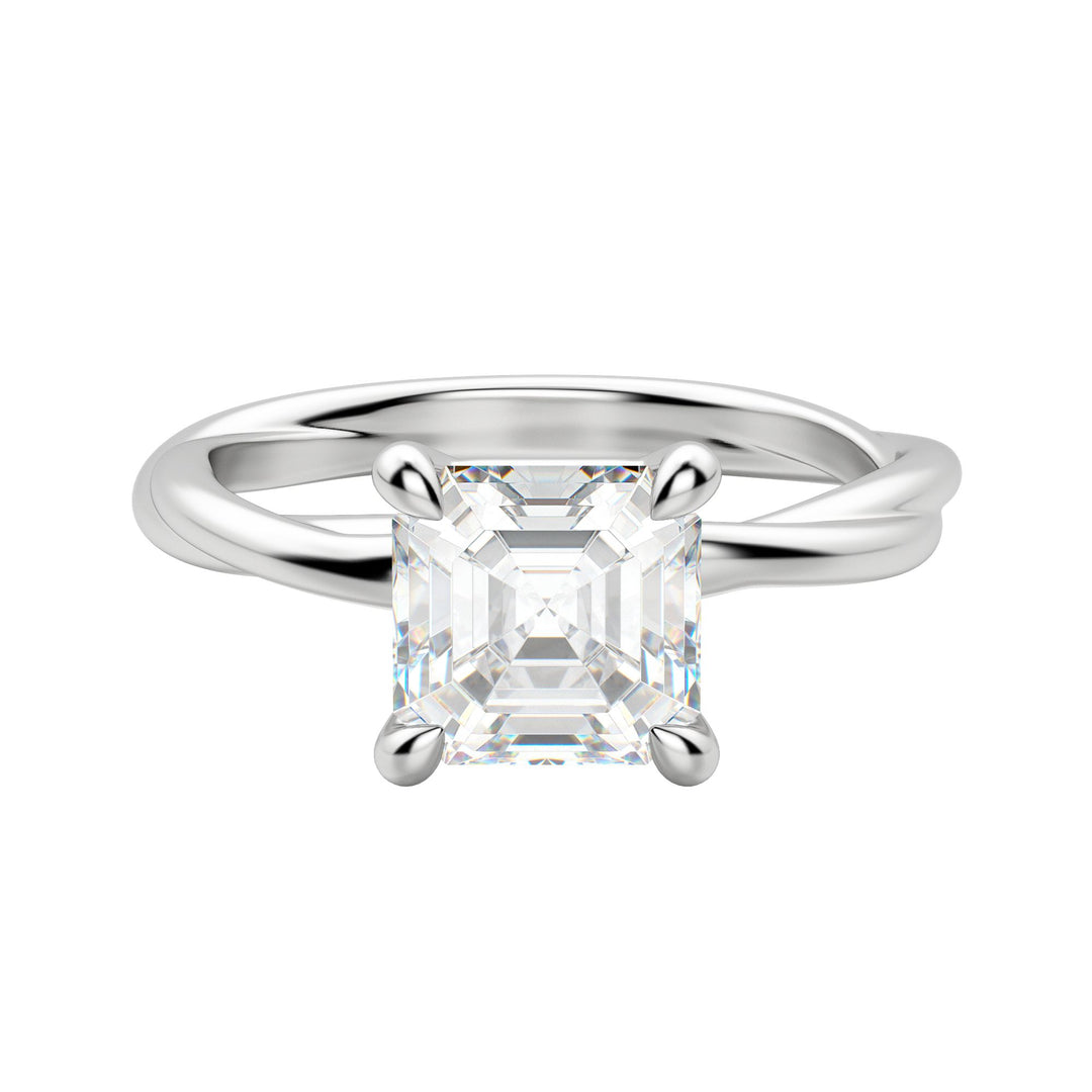 AYLA ASSCHER CUT MOISSANITE ENGAGEMENT RING