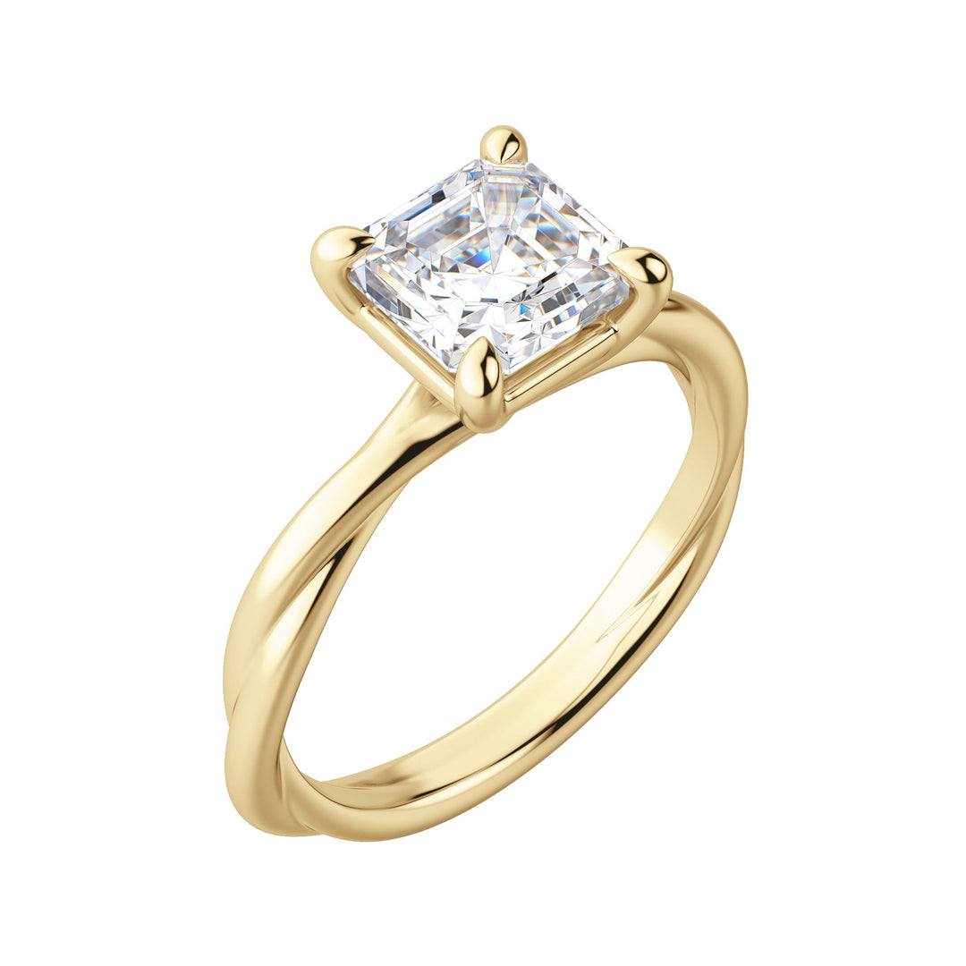 AYLA ASSCHER CUT MOISSANITE ENGAGEMENT RING