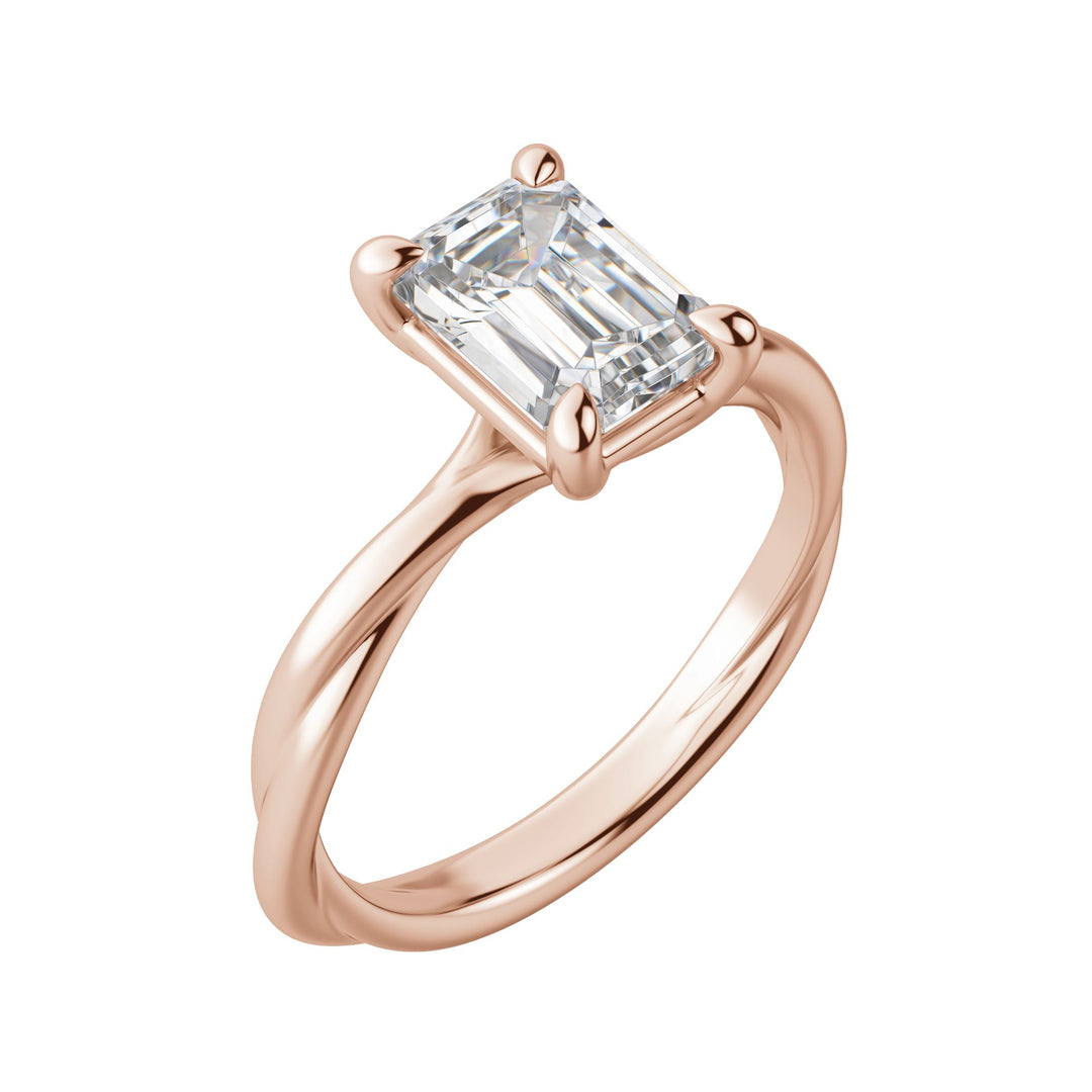 AYLA EMERALD CUT MOISSANITE ENGAGEMENT RING