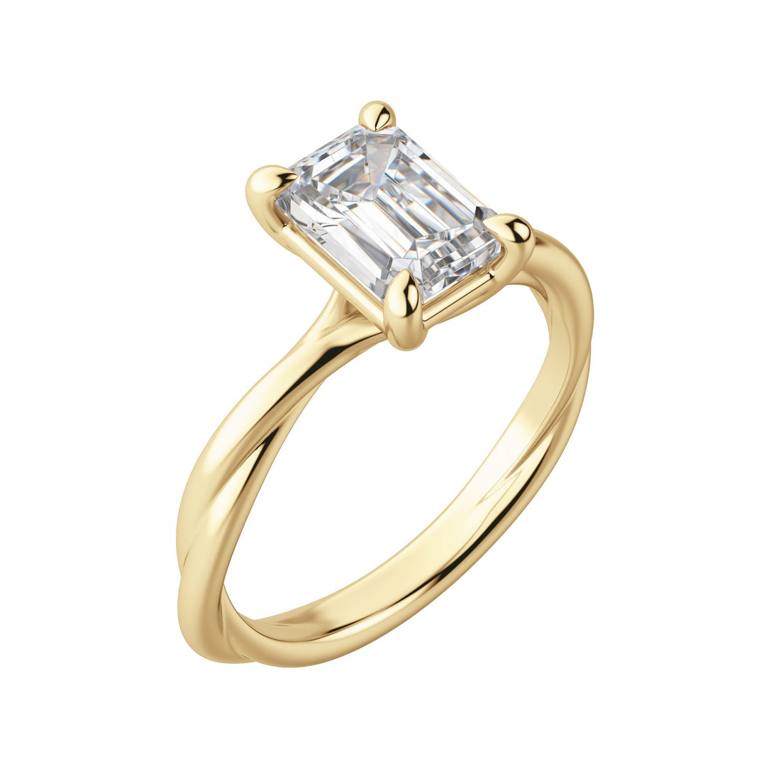 AYLA EMERALD CUT MOISSANITE ENGAGEMENT RING