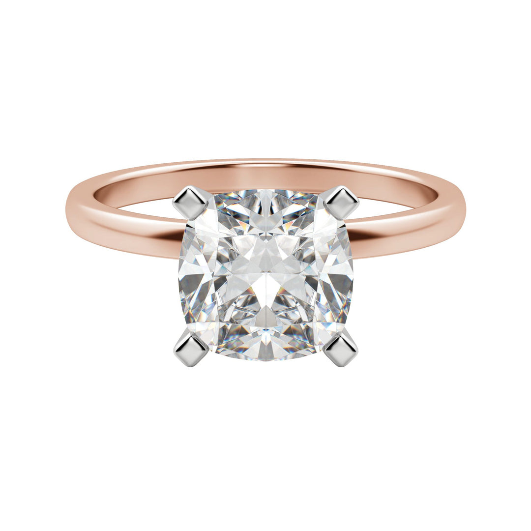 BARE CUSHION CUT MOISSANITE ENGAGEMENT RING