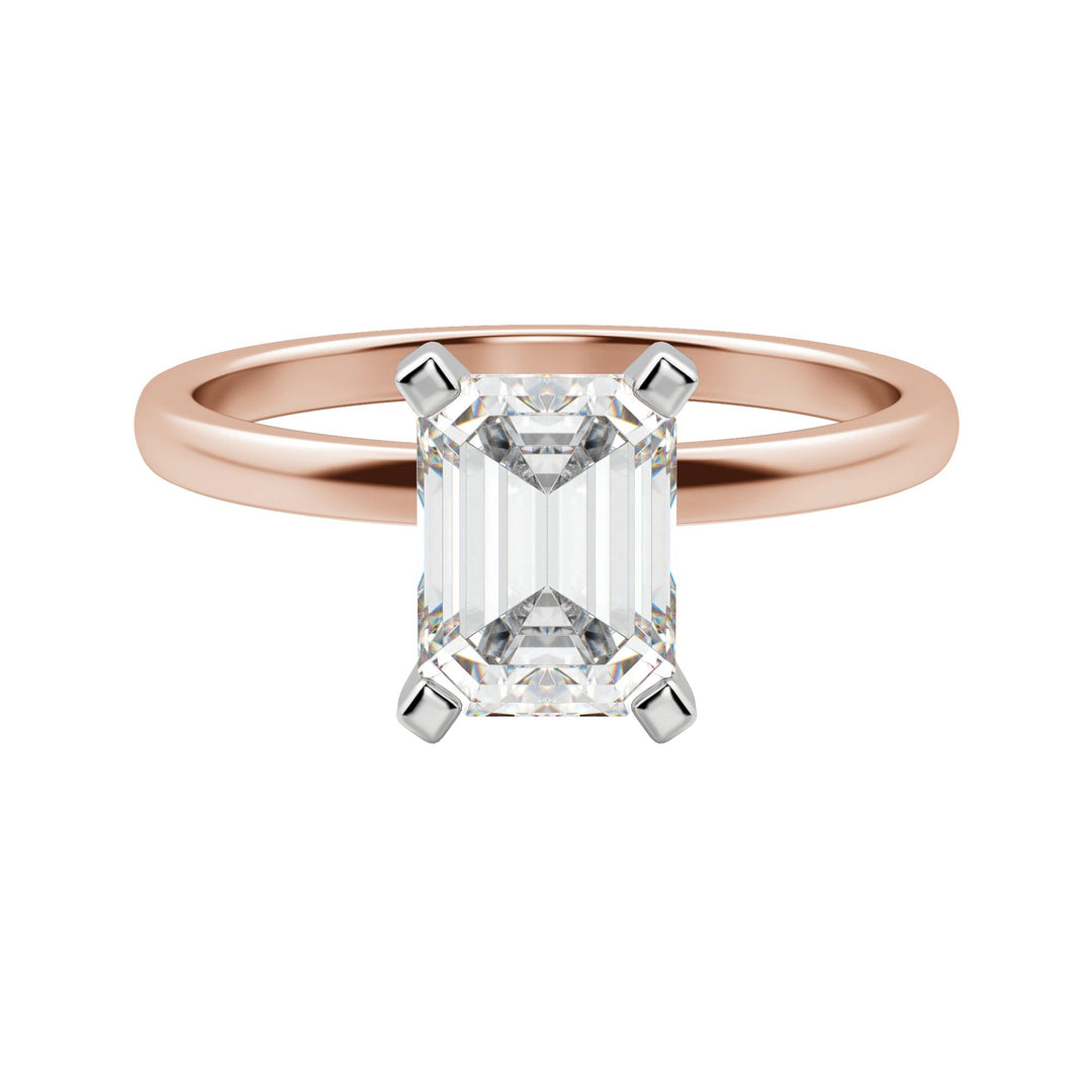 BARE EMERALD CUT MOISSANITE ENGAGEMENT RING