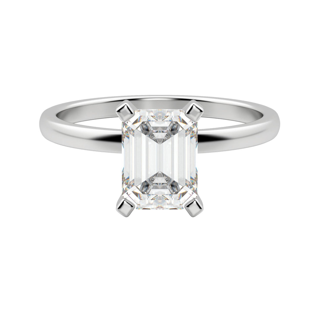 BARE EMERALD CUT MOISSANITE ENGAGEMENT RING