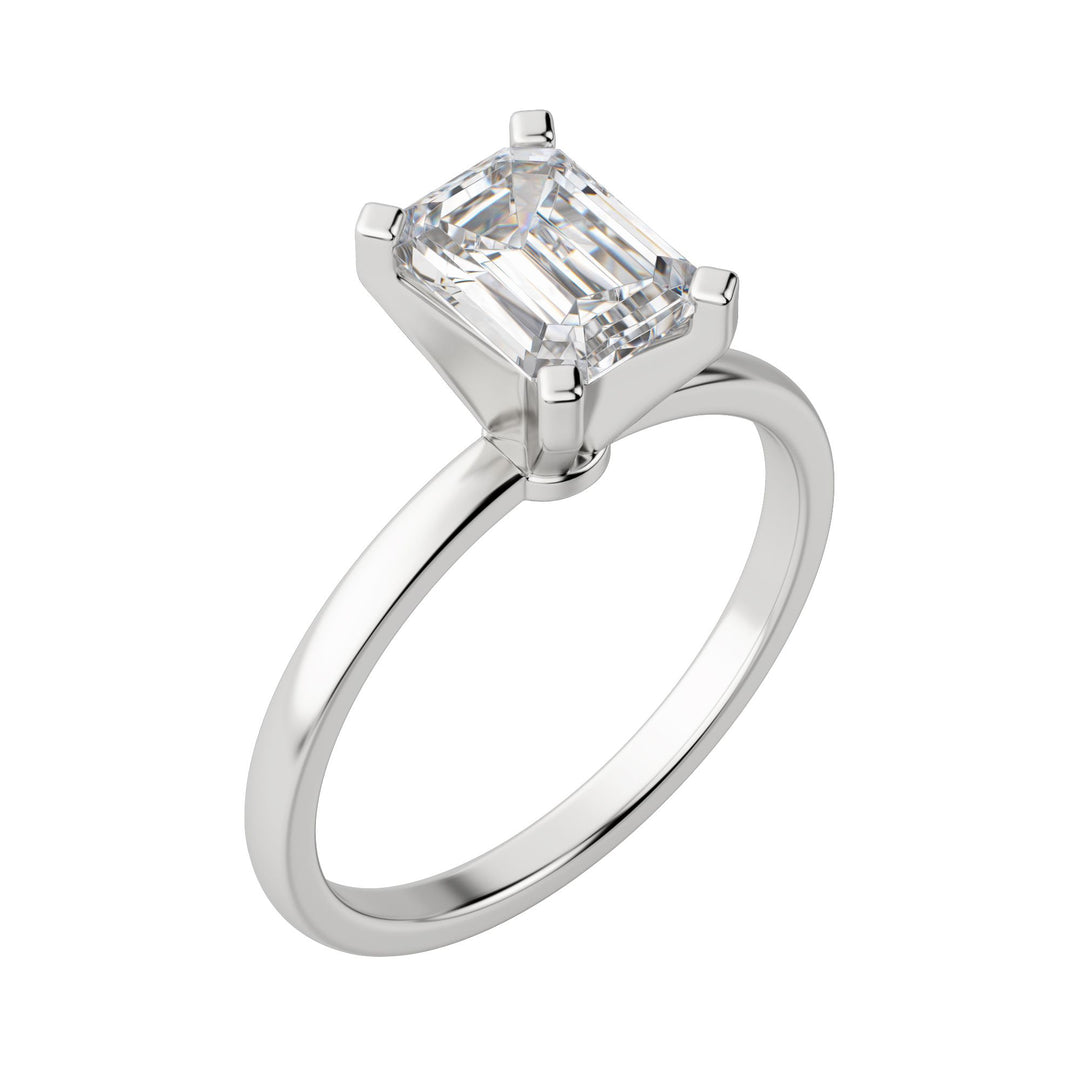 BARE EMERALD CUT MOISSANITE ENGAGEMENT RING